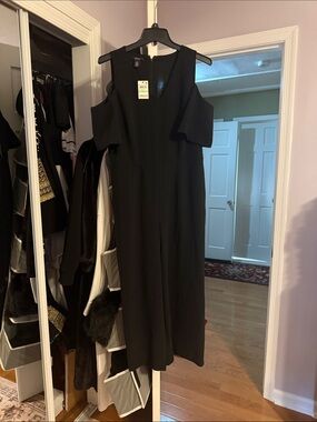 Alfani Black Cold-Shoulder Jumpsuit